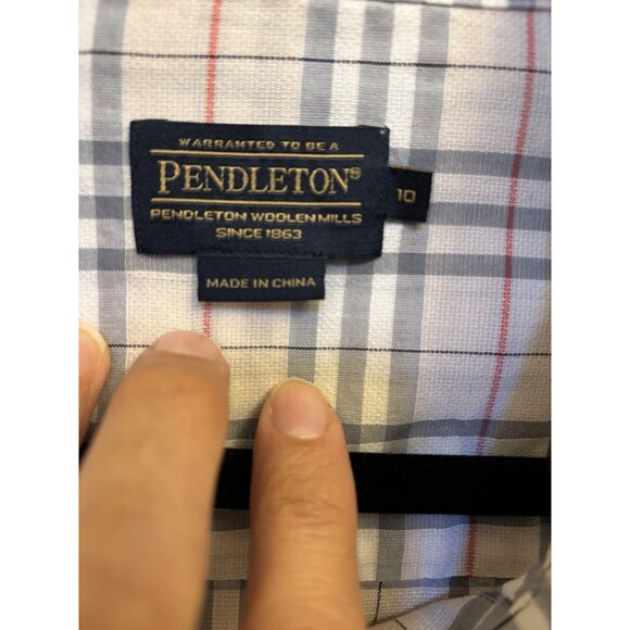 Pendleton Woolen Mills 100% Cotton Plaid Shirt tapered Women's Size XL - Picture 3 of 10